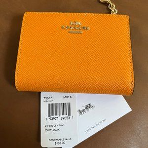 Brand New Coach Leather Card Wallet in Sunbean (Orange)